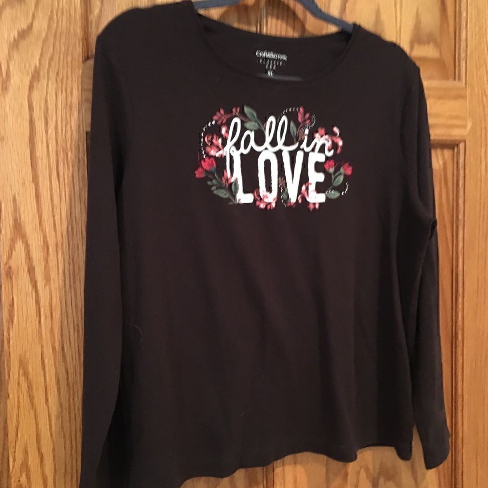 Croft & Barrow brown long sleeve blouse